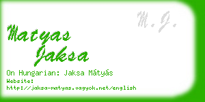 matyas jaksa business card